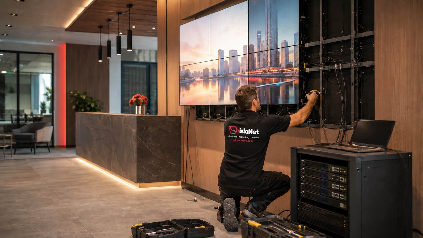 Videowall y sistemas audiovisuales para oficinas corporativas en Mallorca